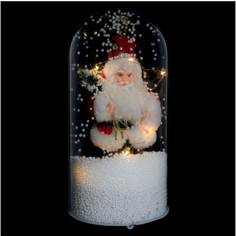 Fééric Lights And Christmas - Déco Père Noël sous cloche, animée et musicale - Feeric Christmas - Rouge modèle b