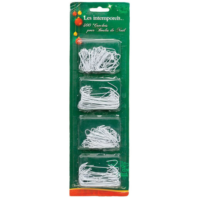 Déco de sapin Set de 300 Crochets métal pour Boules de noël - Feeric Christmas - Blanc