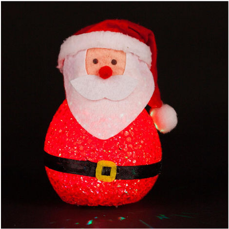 Feeric Christmas - Sujet de Noël lumineux Père Noël LED à variation de couleur H 12 cm - Père noel