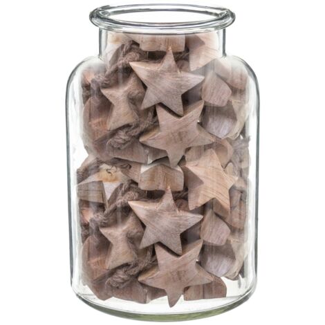 Fééric Lights And Christmas – Déco de Noël en bois étoile 5,5 x 3 x 5,5 cm – Suspension décorative – Poids léger 0,2 kg pour embellir vos fêtes