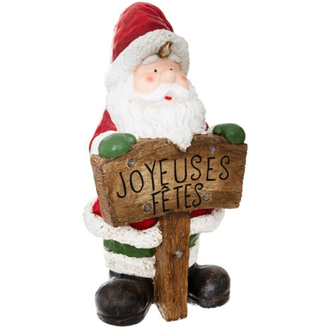 Fééric Lights And Christmas – Déco lumineuse Père Noël 70 cm – 5 LED multicolores – Oxyde de magnésium – Pour intérieur – Atmosphère festive