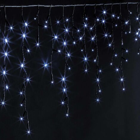 Fééric Lights And Christmas – Guirlande lumineuse d'extérieur 400 cm 240 LED blanc froid – Alimentation par piles – 8 jeux de lumière programmables