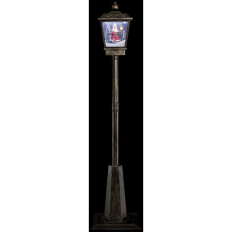 Fééric Lights And Christmas – Lampadaire lumineux Père Noël 180 cm – 33 LED vacillantes – Usage intérieur – Polystyrène et PVC – Décoration musicale de Noël