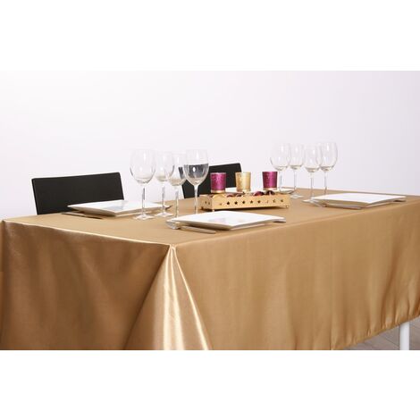 Fééric Lights And Christmas – Nappe rectangulaire dorée 140 x 360 cm – 100% polyester – Lavable à 30° – Repassable au fer