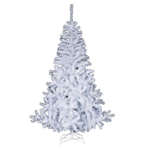 Fééric Lights And Christmas – Sapin artificiel blanc 150 cm – 320 branches en PVC – Diamètre 78 cm – Pied en plastique – Montage facile en 2 parties