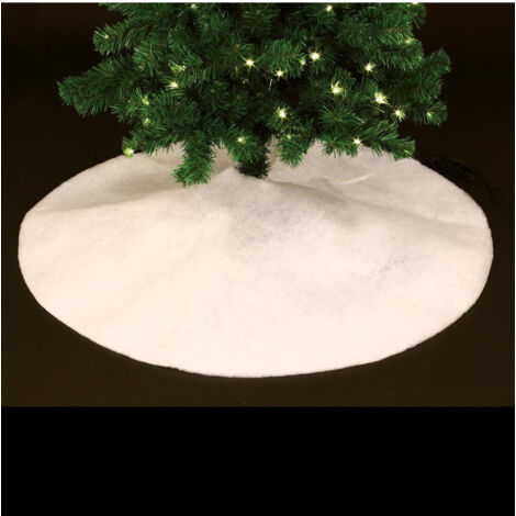 Fééric Lights And Christmas – Tapis de Noël pour pied de sapin blanc neige D 100 cm – Polyester – Décoration festive pour intérieur – Accessoire de fête