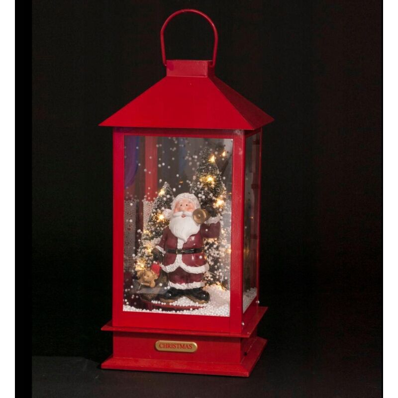 Fééric Lights And Christmas Feeric-lights Weihnachtslaterne Rot 19x19x38 Cm Led Schnee