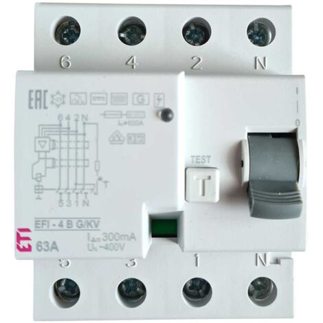 Fehlerstrom-Schutzschalter 4-polig 63A 300mA Typ B