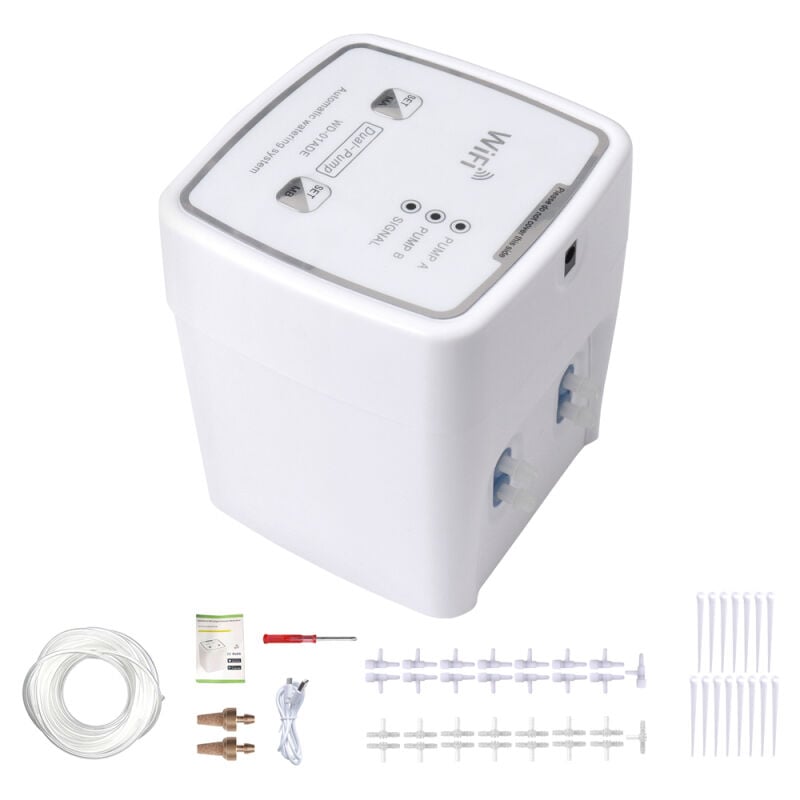 Fei Yu - Dispositif d'arrosage intelligent wifi, double pompe, système d'irrigation goutte à goutte automatique et temporisé, contrôleur