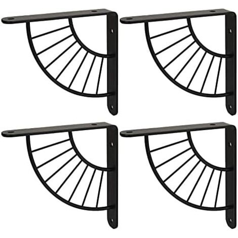Fei Yu – Lot de 4 équerres métalliques noires 150x150mm – Charge maximale 50kg – Fixation murale pour étagères – Installation rapide sur béton et bois - 50KG-Fei