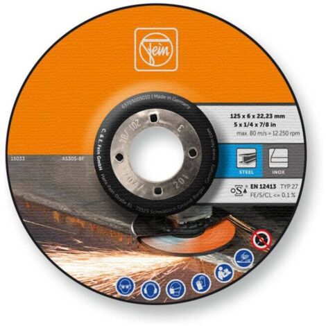 Fein 63703005010 Disque à ébarber à moyeu déporté Diamètre 125 mm Ø de perçage 22.23 mm 10 pc(s)