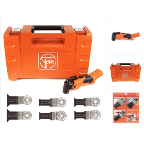 FEIN AFMM 18 QCSL Li-Ion 18 V Machine oscillante sans fil MultiMaster + Boîtier Systainer + 6 pièces lames de scie Starlock - sans Batterie ni Chargeur