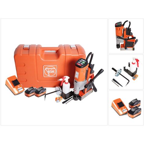 FEIN AKBU 35 PMQW 18 V Brushless Li-Ion Unité de perçage magnétique universelle sans fil jusqu'à 35 mm + 2 x Batteries HighPower 5,2 Ah + Chargeur + Coffret de transport