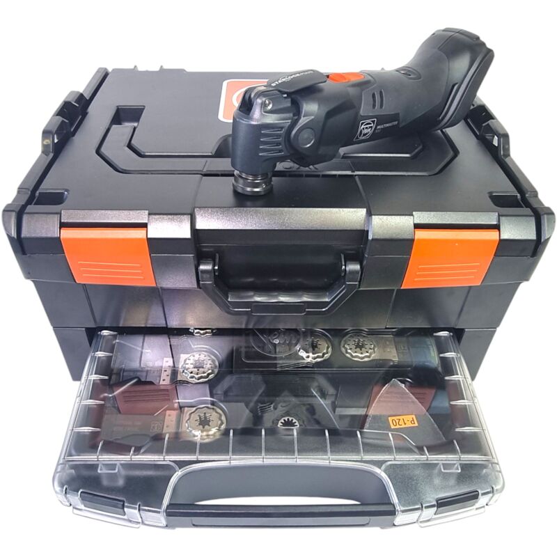 Fein Multimaster AMM 500 Plus Outil multifonctions sans fil 18 V Starlock Plus Black Edition ( 71294262000 ) + 33 pièces d'accessoires + L-Boxx