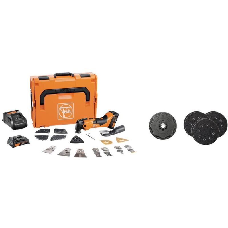 Amm 500 plus CE-Set 71293868000 Outil multifonction sans fil + 2 batteries, + chargeur, + accessoires, + mallette - Fein
