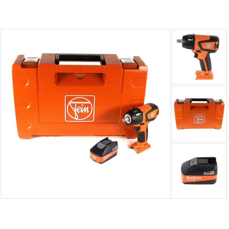 

FEIN ASCD 18-300 W2 Select Llave de impacto a batería 18V en maletín de transporte + 1x Batería 5,2 Ah - Sin cargador incluido