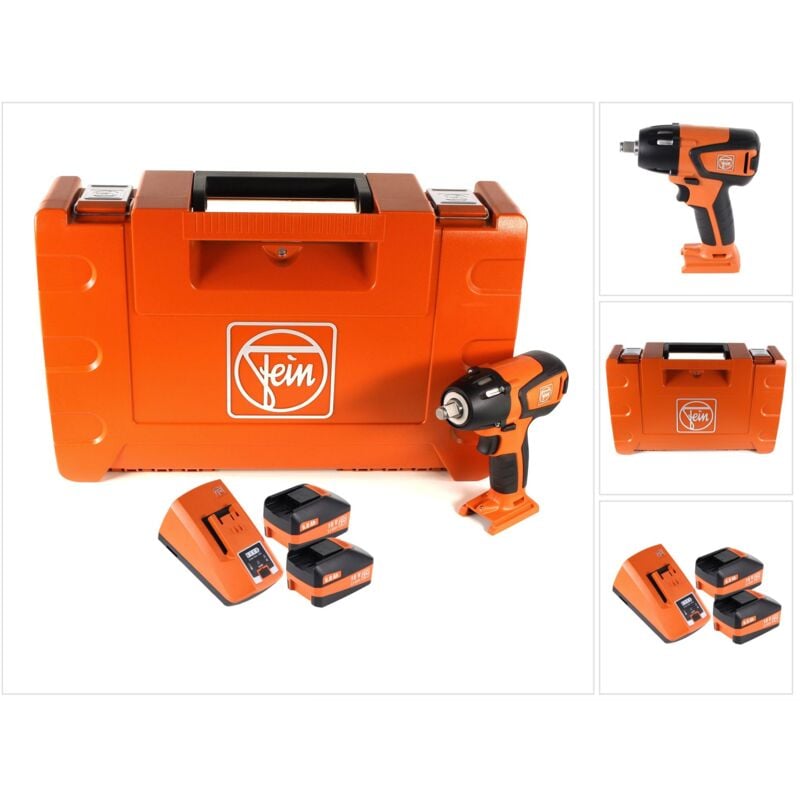 

FEIN ASCD 18-300 W2 Select Llave de impacto a batería 18V en maletín de transporte + 2x Batería 6,0 Ah + Cargador ALG 80