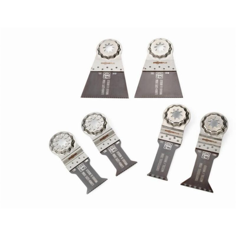 Fein - Best of E-Cut StarlockPlus bois/metal - Set de 6 lames de scie - 2 E-Cut Long-Life 50 x 35 mm, 2 E-Cut Long-Life 50 x 65 mm, 1 E-Cut 60 x 28