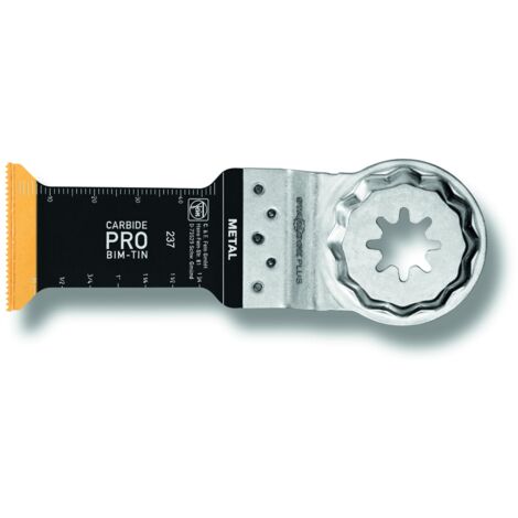 FEIN E-Cut Carbide Pro Lama da taglio in profondità, 5 pz., Larghezza 32 mm, Lunghezza 60 mm, Attacco Starlock Plus, Lama in metallo duro con rivestimento in TiN estremamente resistente all’usura