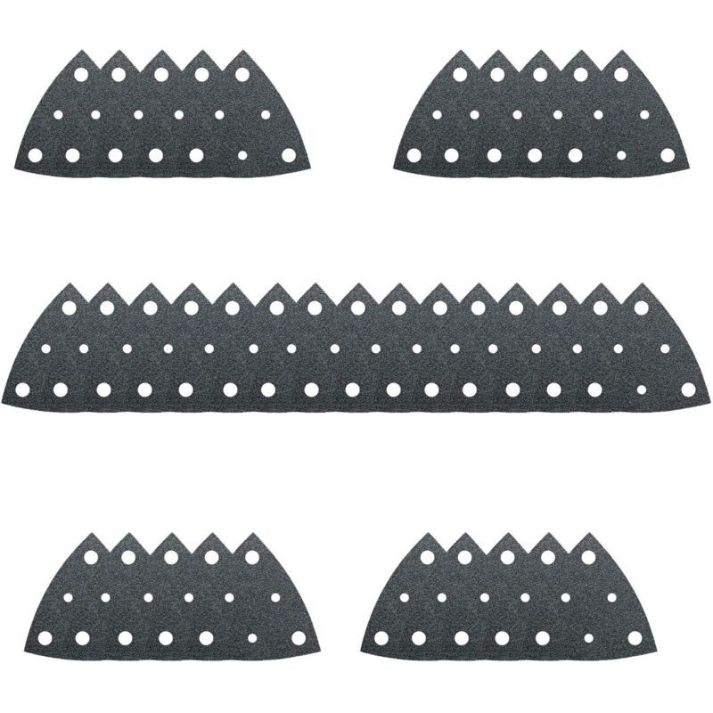 Fein - Feuille abrasive Delta avec bande auto-agrippante, perforé 63717238010 Grain 80 Cote d'encoignure 80 mm 35 pc(s)