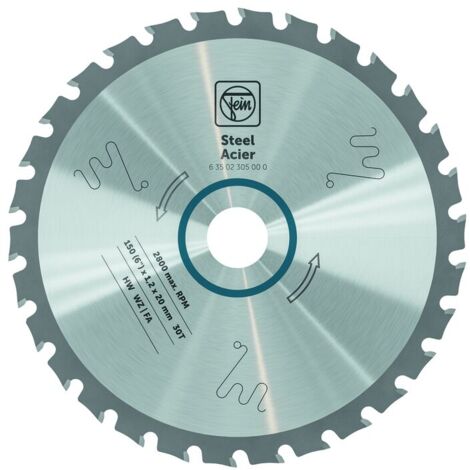 FEIN Handkreissägeblatt für Stahl, Ø 150 mm, 30 Zähne, Schnittbreite 1,2 mm