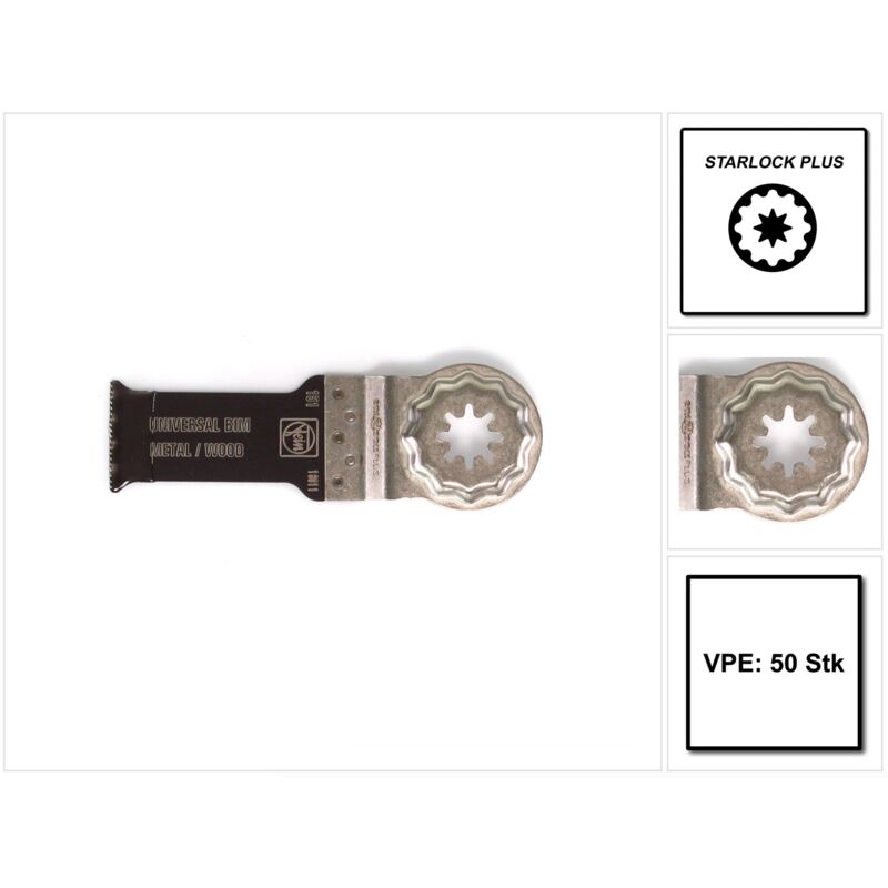 

Hoja de sierra E-Cut Universal Starlock Plus / Bimetal / 60 x 28 mm - 50 unidades ( 63502151250 ) - Fein
