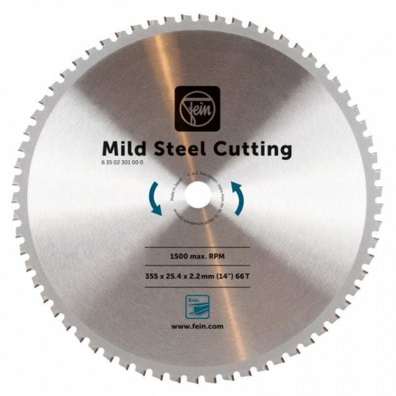 Fein - Lame de scie pour acier Ø355 66D ep2.2 - 63502301000 - 355 mm - 2.2 mm - 25,40 mm - 66 dents