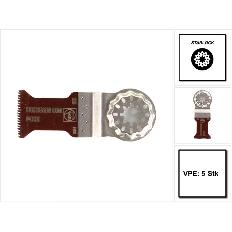 Fein - 5x E-Cut Precision lame de scie bim Starlock 35 mm - 63502205230