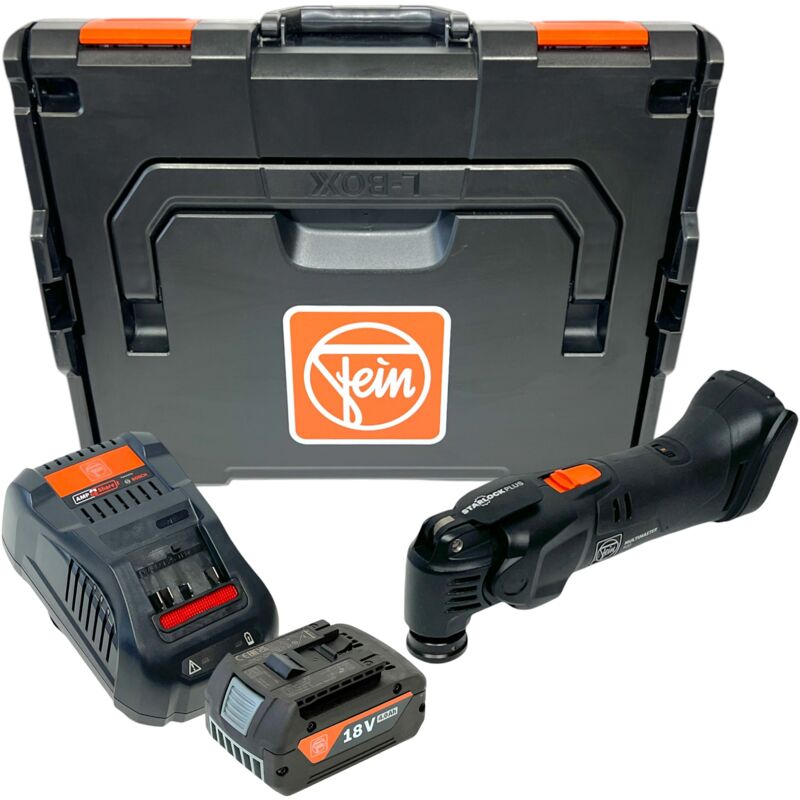 Fein Multimaster AMM 500 Plus AS Outil multifonctions sans fil 18 V Starlock Plus Black Edition + 1x batterie 4,0 Ah + chargeur + L-Boxx