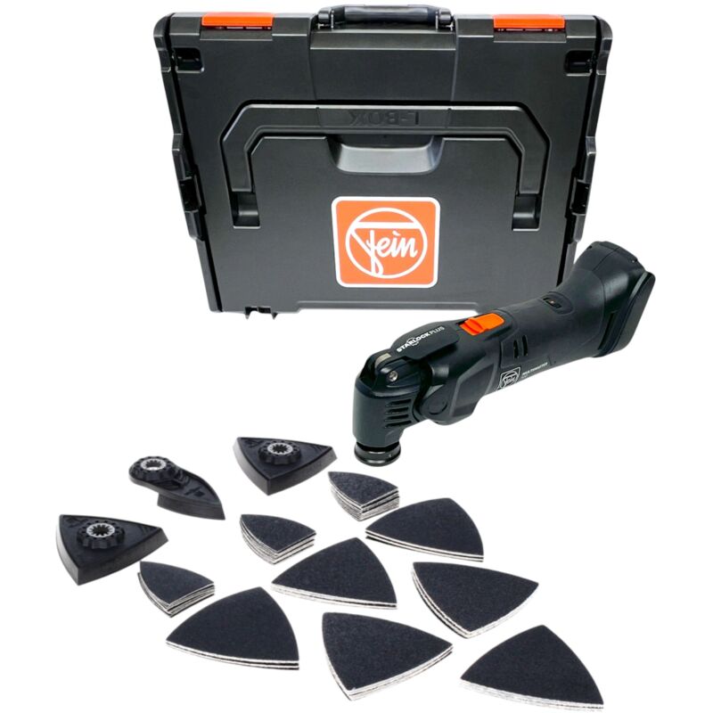 Multimaster amm 500 Plus as Outil multifonctions sans fil 18 v Starlock Plus Black Edition + kit d'accessoires de ponçage 63 pièces + L-Boxx - sans