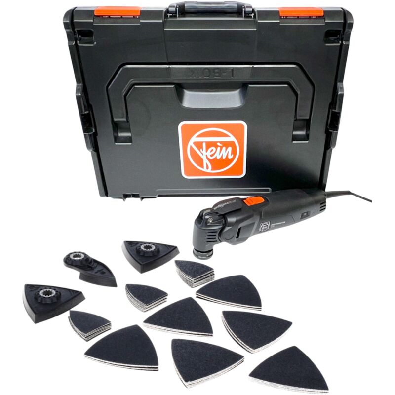 Multimaster mm 500 Plus Outil multifonctions 350 w Starlock Plus Black Edition + kit d'accessoires de ponçage 63 pces + L-Boxx - Fein