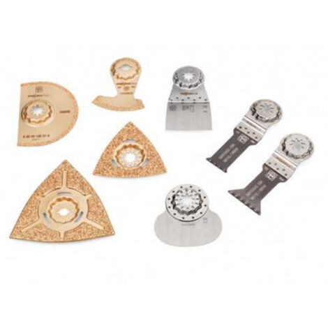 FEIN SET REPARACION CALEFACCIÓN/SANITARIOS - Set de 8 Accesorios para las aplicaciones en reparaciones de sanitarios, Adecuado para FEIN MultiTools, alojamiento StarlockMax , 100% Calidad