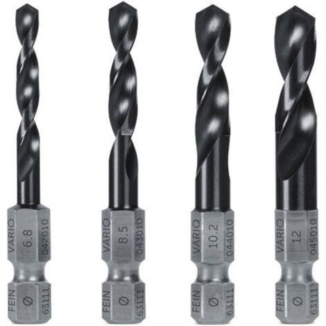 Fein Spiralbohrer Vario Set ø 6,8-12mm für M8-M14 zum Einsatz in Schlagschrauber, HSS 64 HRC TiAlN