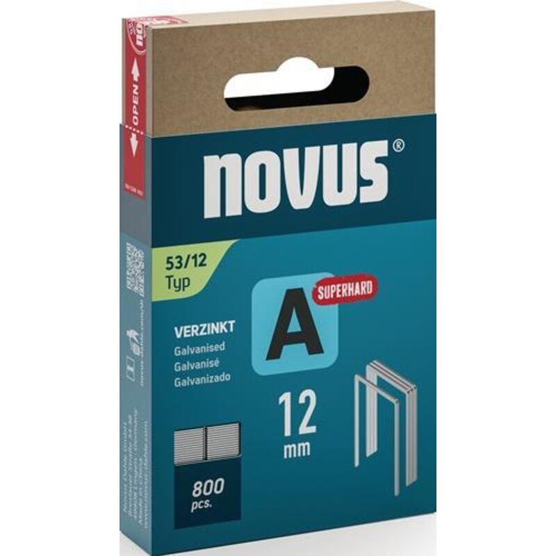 Novus - Feindrahtklammer A Typ 53 Klammerbreite 11, 3 Mm 12 Mm 0, 75 Mm Superhart