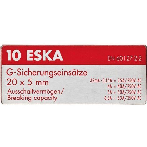 Feinsicherung flink Glasrohr 0,125 A (5 x 20 mm) - 10 Stück