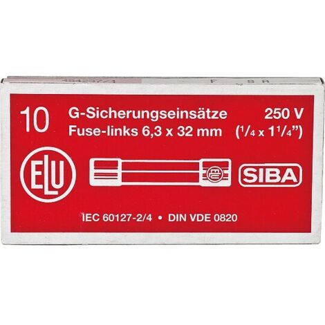 Feinsicherung flink Glasrohr 1 A (6,3x32 mm) - 10 Stück