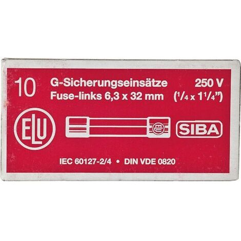 Feinsicherung flink Glasrohr 1,6 A (6,3x32 mm) - 10 Stück