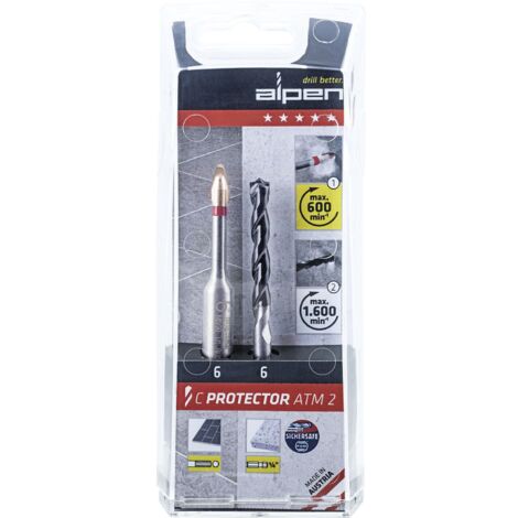 Feinsteinzeugfliesenbohrerset C PROTECTOR D.6mm 2 St./Set ALPEN