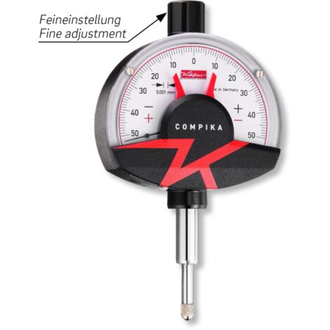 Feinzeiger MYCRO DIN 879 mit Stoßschutz Kurzer Messbolzen 0,1/0,001 mm