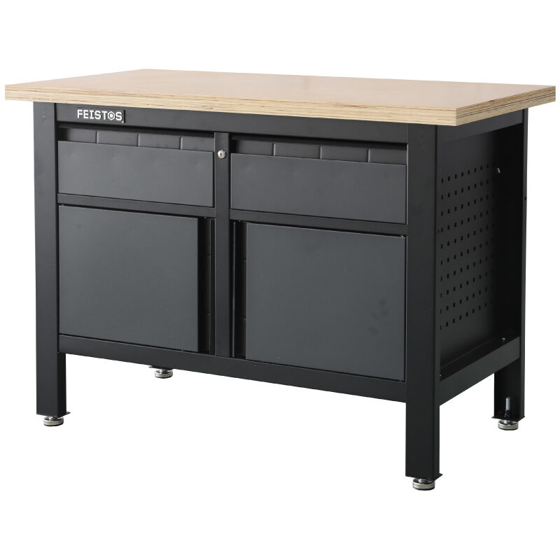 Feistos Werkstatteinrichtung Werkbank Titos 3 Inkl. Lochwand Anthrazit/schwarz 120x60x87 Cm