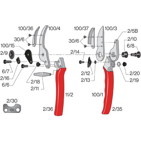 FELCO 100 Cesoie per rose (cesoie per fiori, taglio ø 10 mm, lunghezza 210, cesoie da giardino per mani grandi, cesoie per raccogliere fiori, manico ergonomico)