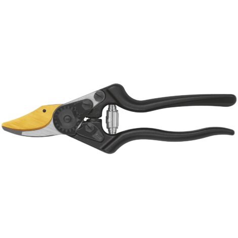 FELCO 6 Sécateur personnalisable Lame F-Gold / Poignées noires – robuste et élégant, lame AuCo résistante, coupe 20 mm, poignées forgées, fabrication suisse