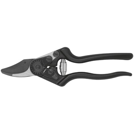 FELCO 6 Sécateur personnalisable Lame F-Tech / Poignées noires – élégant et ergonomique, coupe précise 20 mm, poignées en aluminium forgé, Swiss Made
