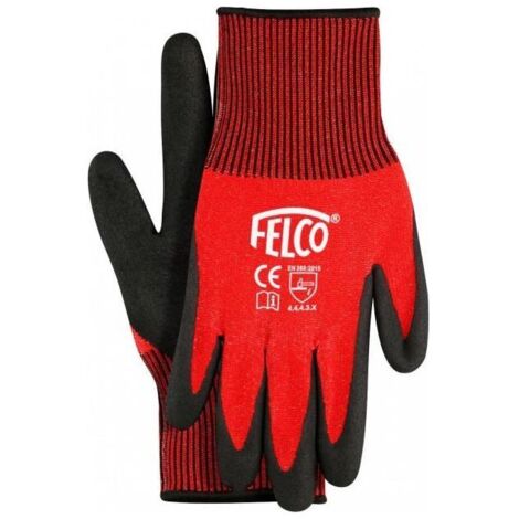 FELCO 701 Guanti da giardino, nero/rosso