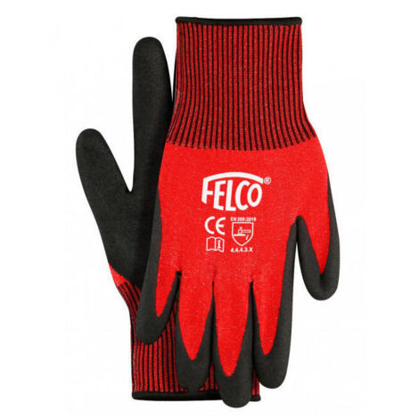 FELCO 701M Guantes de trabajo con recubrimiento de nitrilo (talla M, fibra HPPE de calibre 13)
