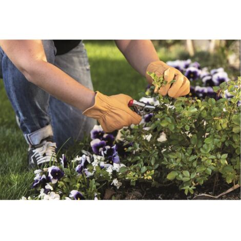 FELCO 703L Guanti in Vera Pelle (Taglia L, Pelle di Mucca Resistente alle perforazioni, Guanti da Giardino per lavori di Taglio Pesanti, Guanti da Lavoro Colore Naturale)