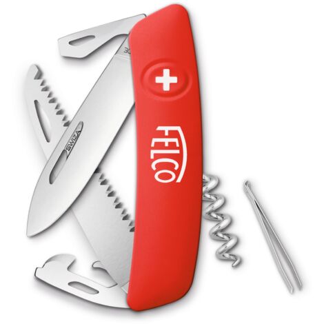 FELCO Couteau suisse n° 505 (Couteau pliant / outil de poche avec 10 fonctions, lame en acier inoxydable, poignée résistante) FELCO 505