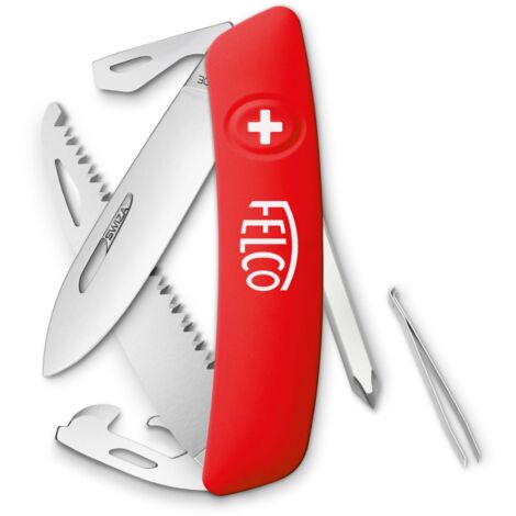 FELCO Couteau suisse n° 506 (Couteau pliant, (10 fonctions incluant tournevis et scie lame en acier inoxydable poignée résistante aux rayures)