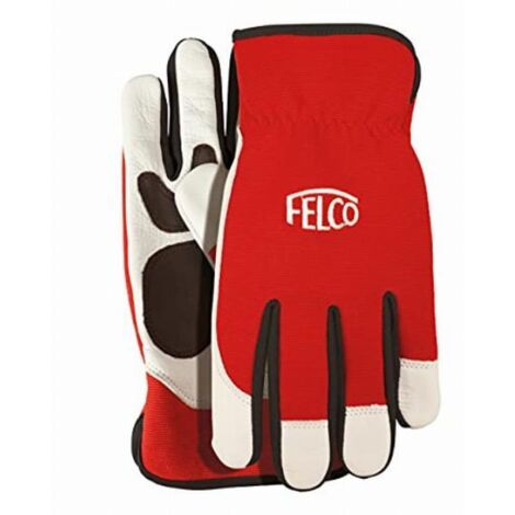 FELCO Guanti da giardino unisex 702, rosso/bianco, XL UK
