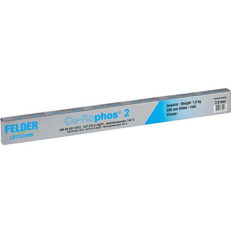 Felder Cu-Rophos 2 Stagno per saldatura Barra, senza piombo CuP 279 1 kg 2 mm